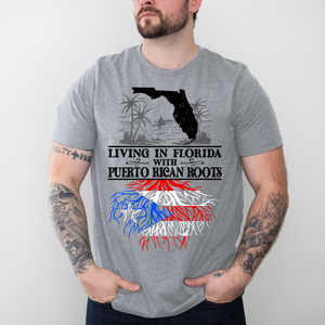 Living In The USA With Puerto Rican Roots Custom T-shirt