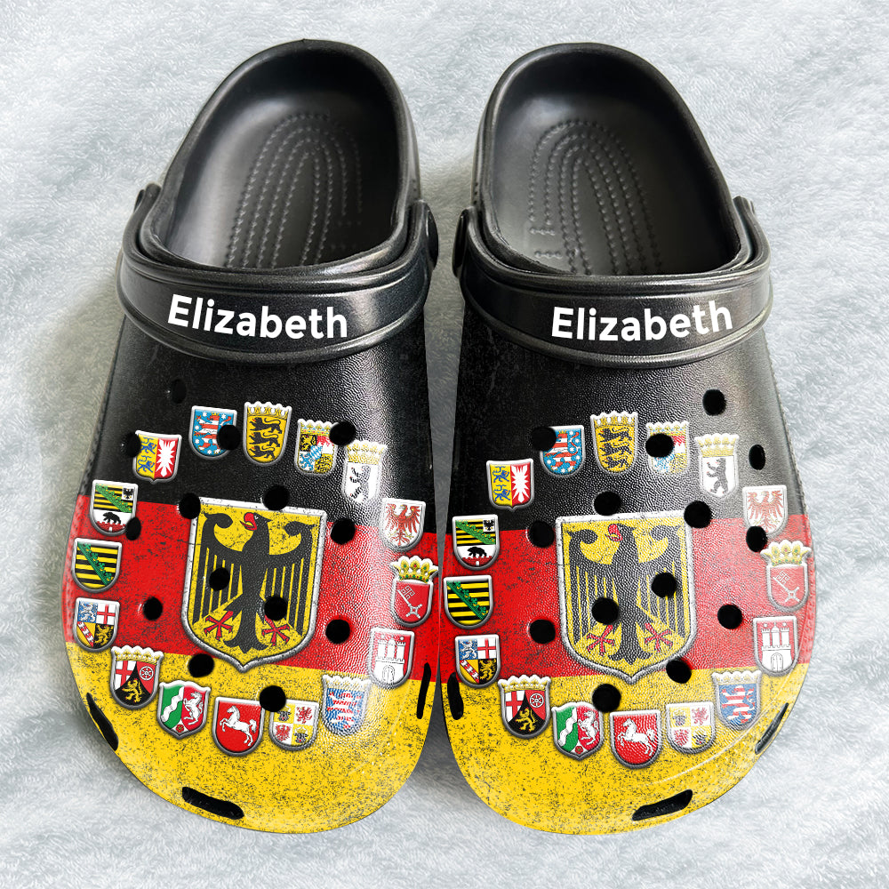 Germany Customized Clogs Shoes With German Flag With State Coat Of Arms