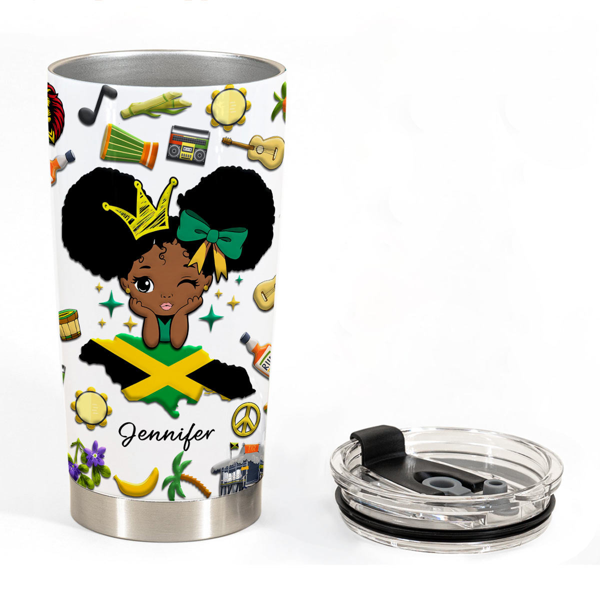 Custom Proud Jamaican Girl Tumbler And Your Name v2