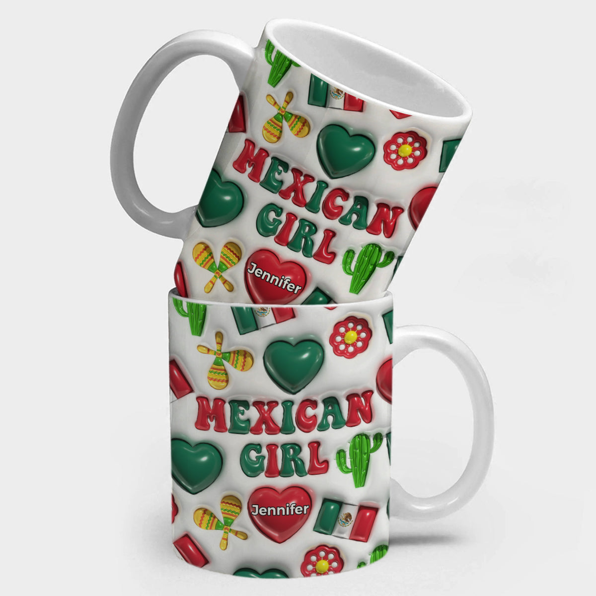 Mexico Mexican Girl Coffee Mug Cup With Custom Your Name