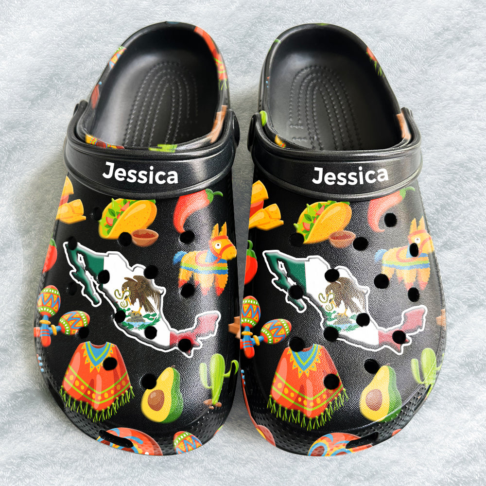 Mexico Customized Clogs Shoes With Mexican Flag And Symbols v2