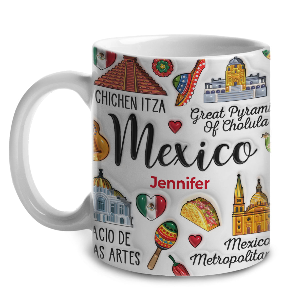 Custom Mexico Coffee Mug Cup With Symbols