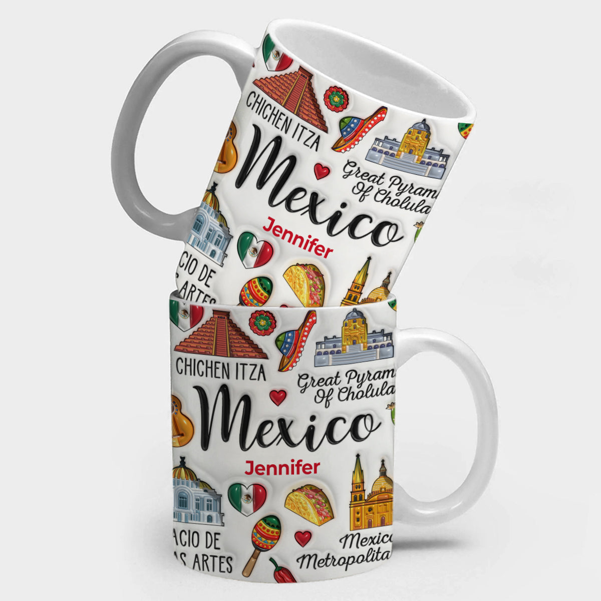 Custom Mexico Coffee Mug Cup With Symbols