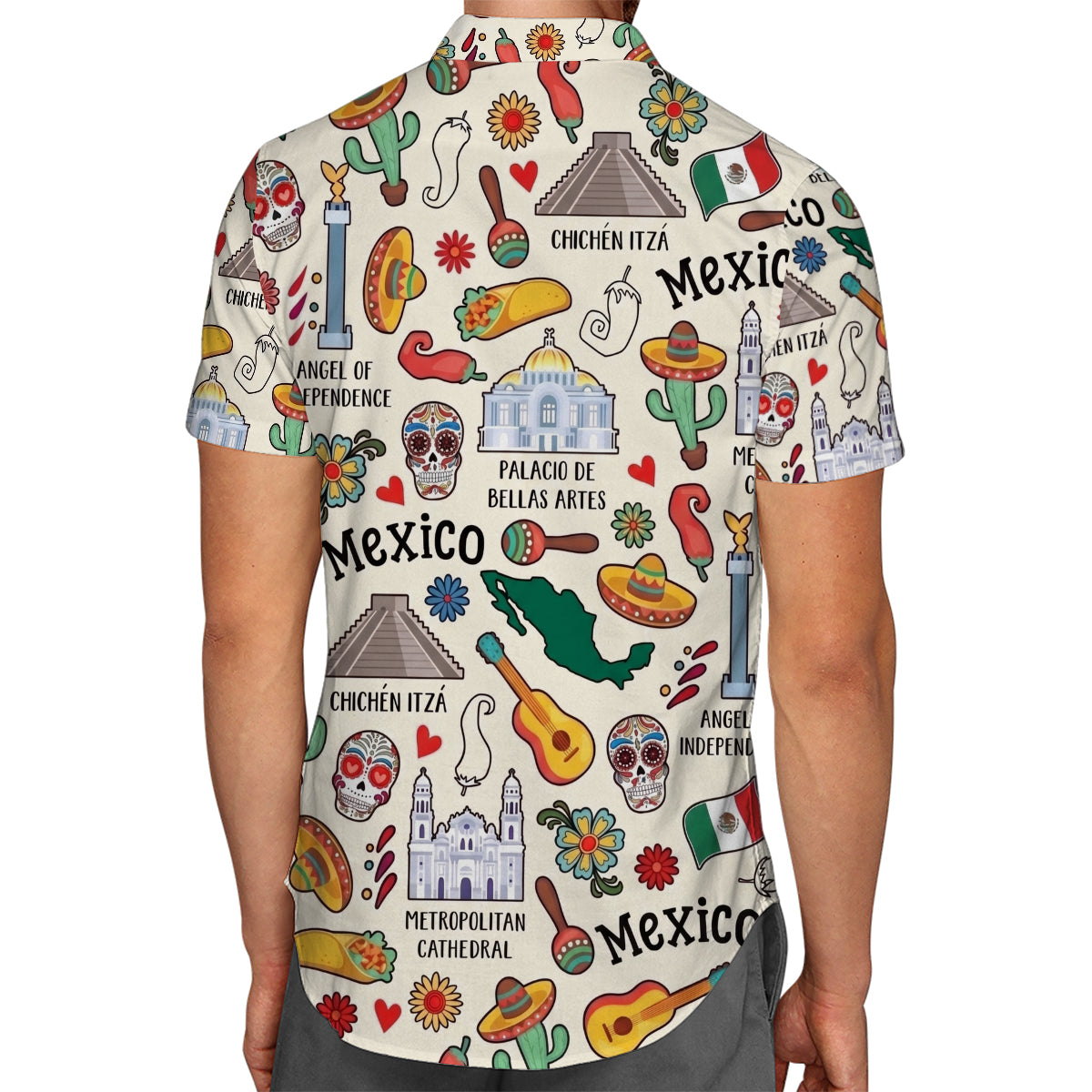 Mexico Style Hawaiian Shirt With National Symbols