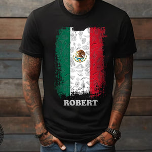 Mexico Flag Personalized T-shirt With Symbols