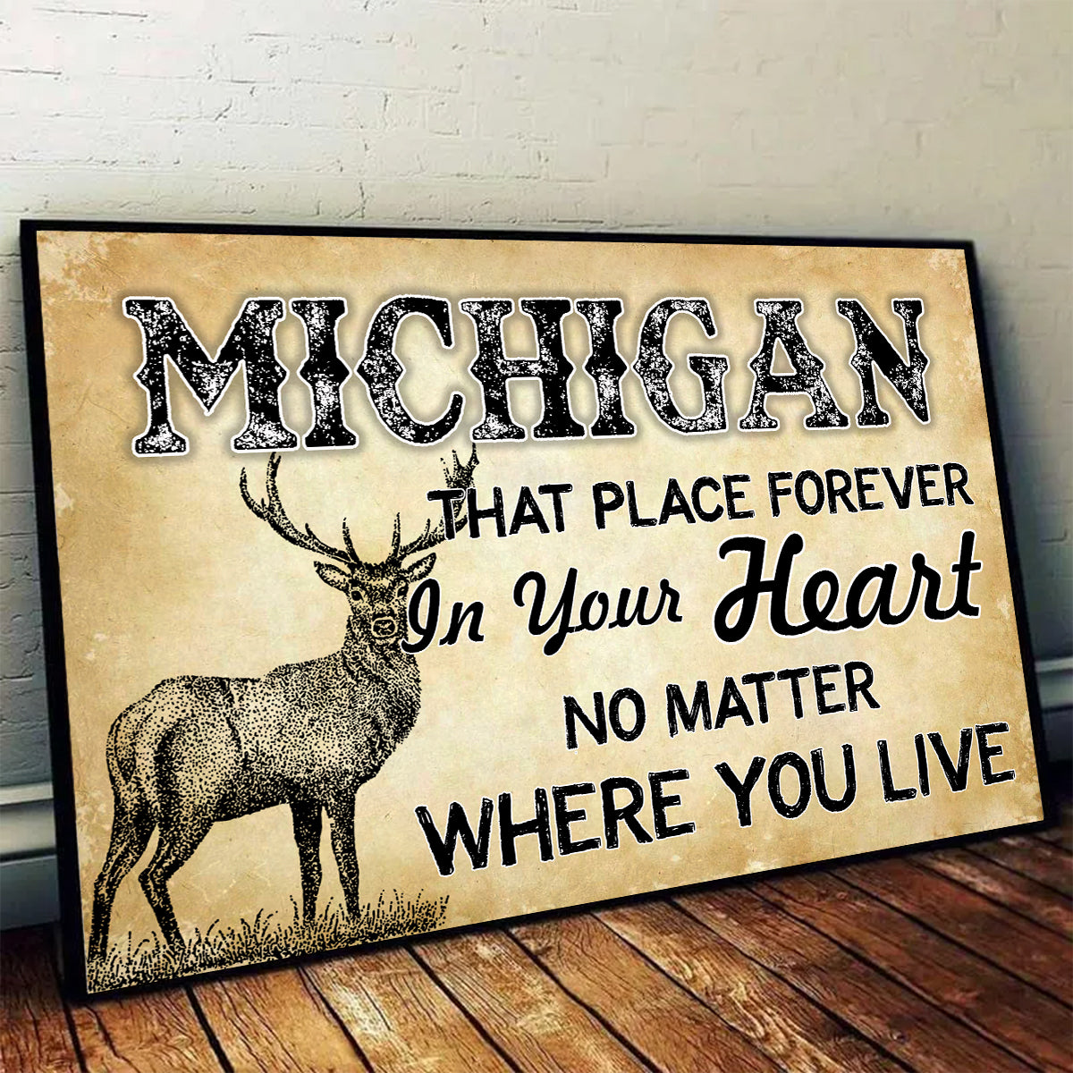 Michigan That Place Forever In Your Heart Horizontal Poster