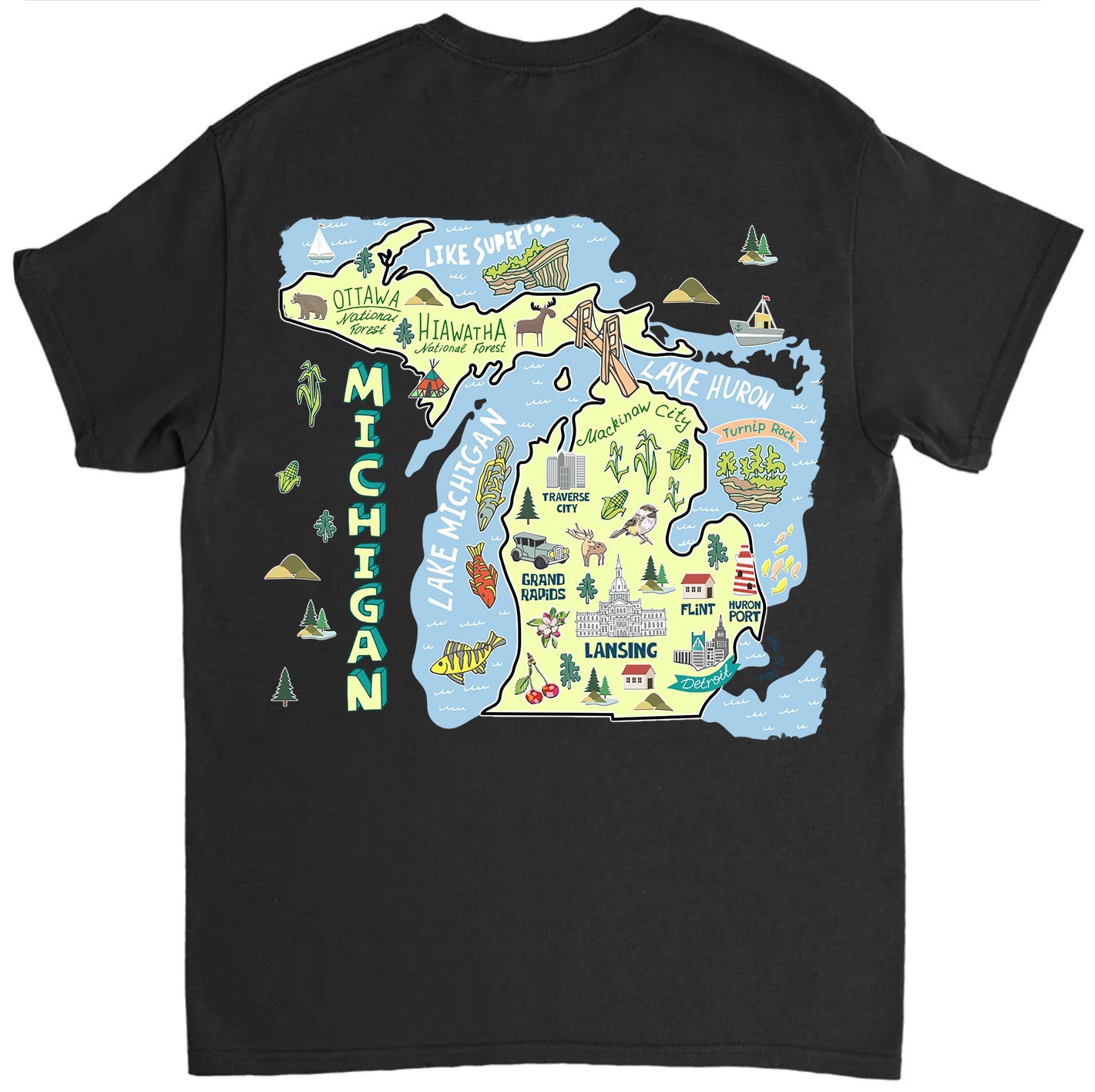 Michigan Map Gift T-shirt