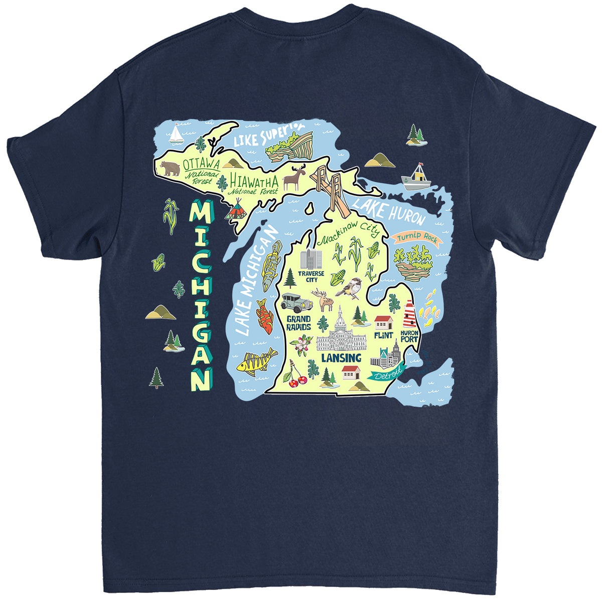 Michigan Map Gift T-shirt