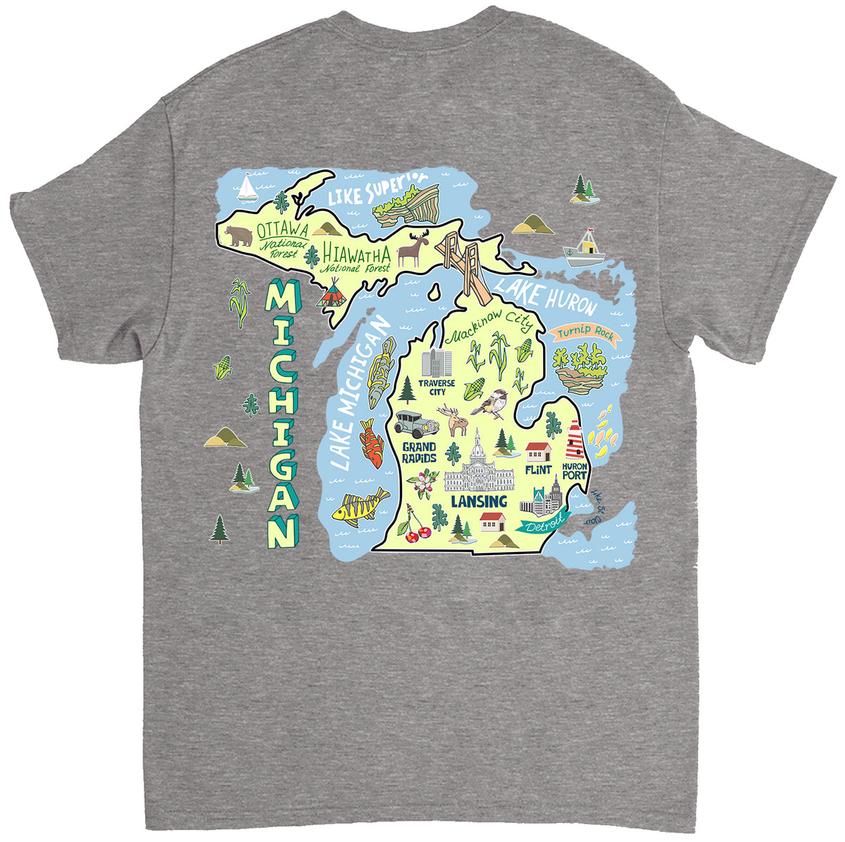 Michigan Map Gift T-shirt