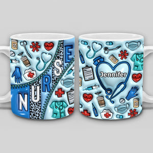 Personalized Nurse Zipper Coffee Mug Cup Gift For Nurse