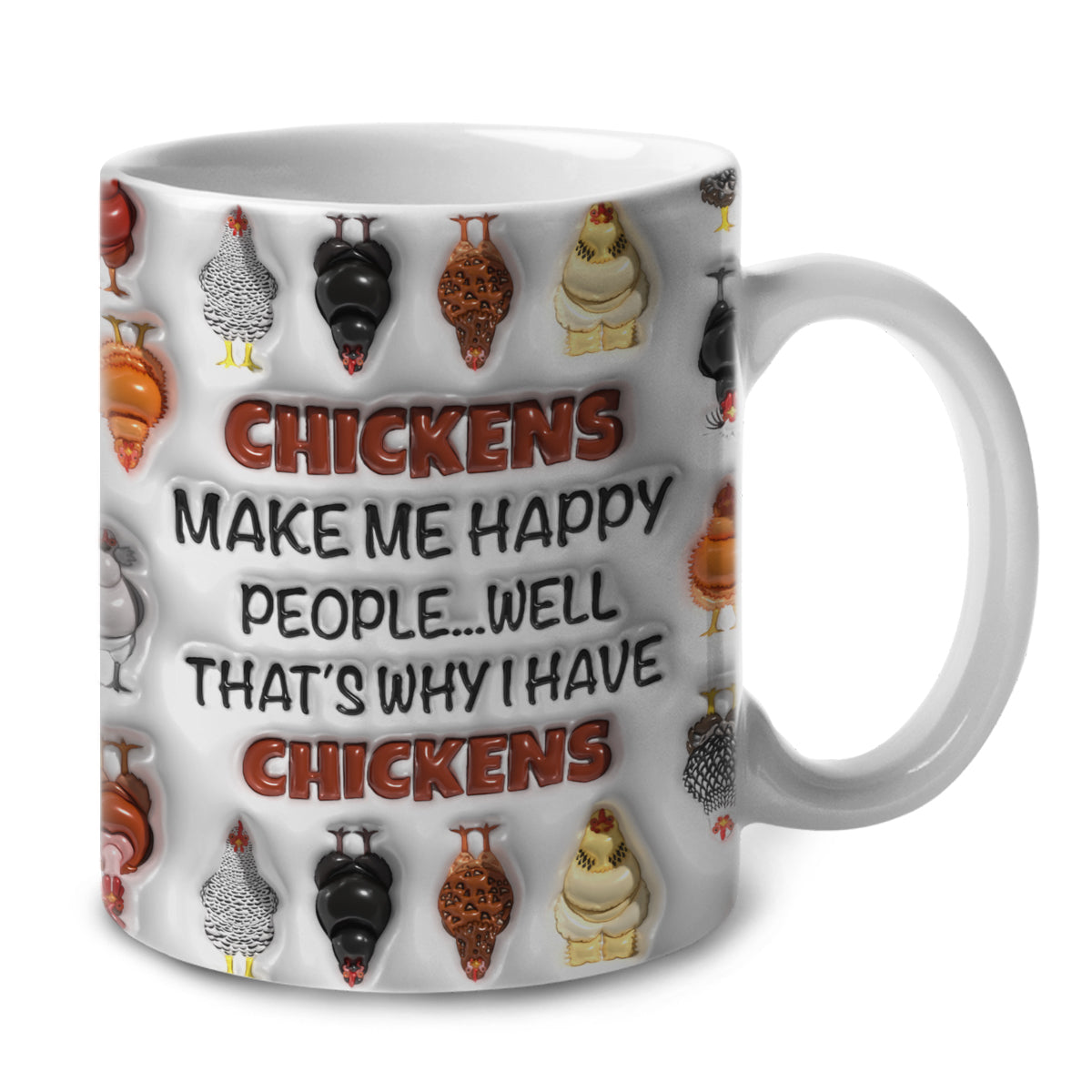 Chicken Make Me Happy Coffee Mug Cup With Custom Your Name