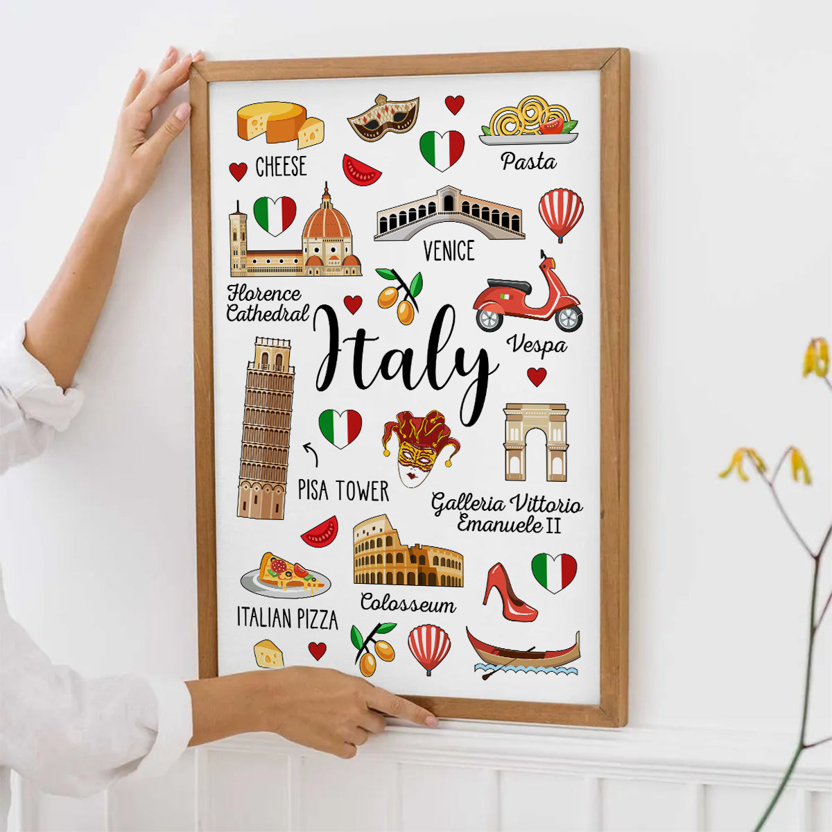 Italy Poster With Symbols