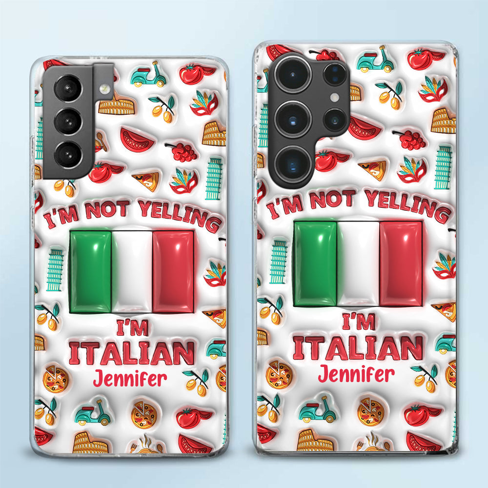I'm Not Yelling I'm Italian Personalized Clear Phone Case