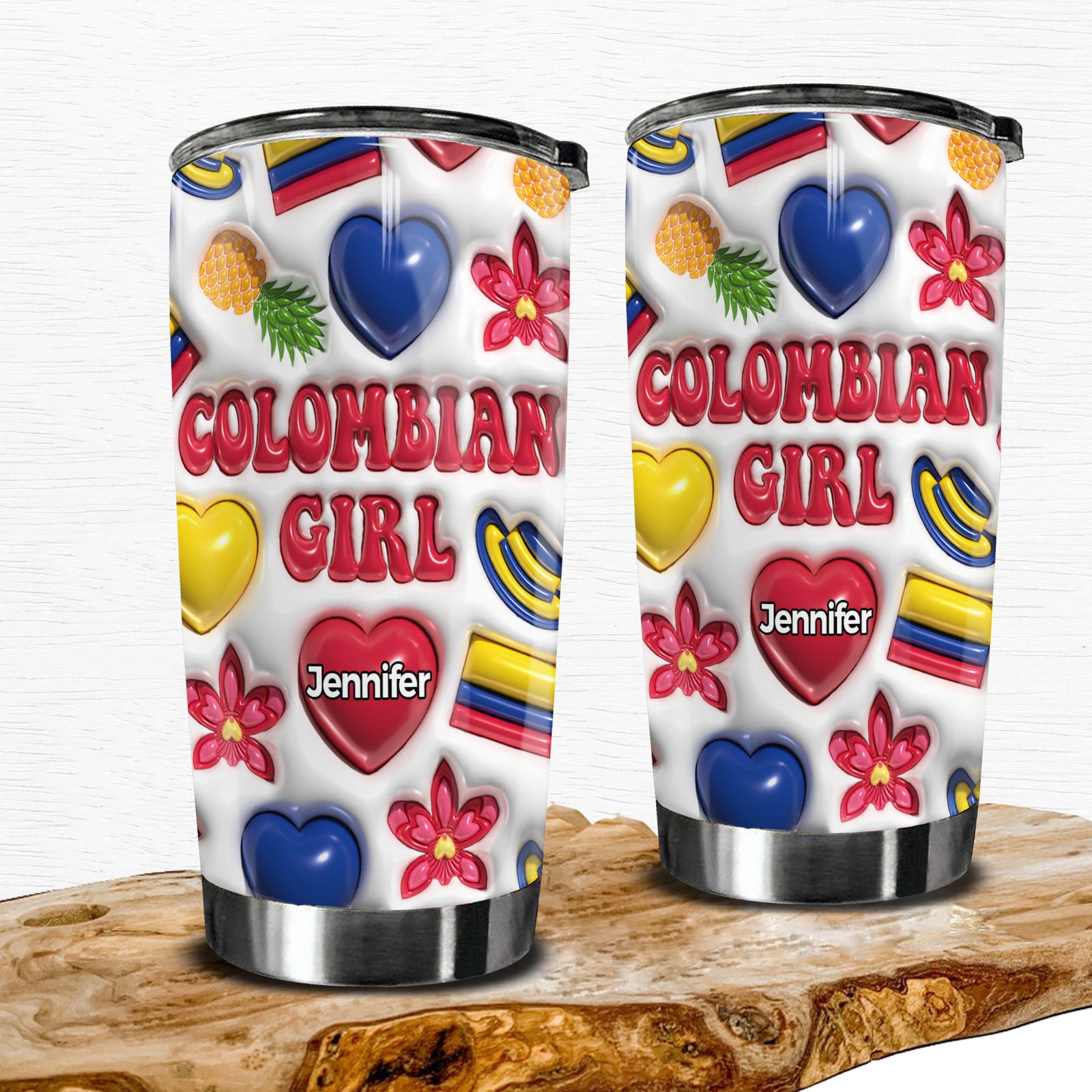 Colombian Girl Personalized Tumbler With Your Name