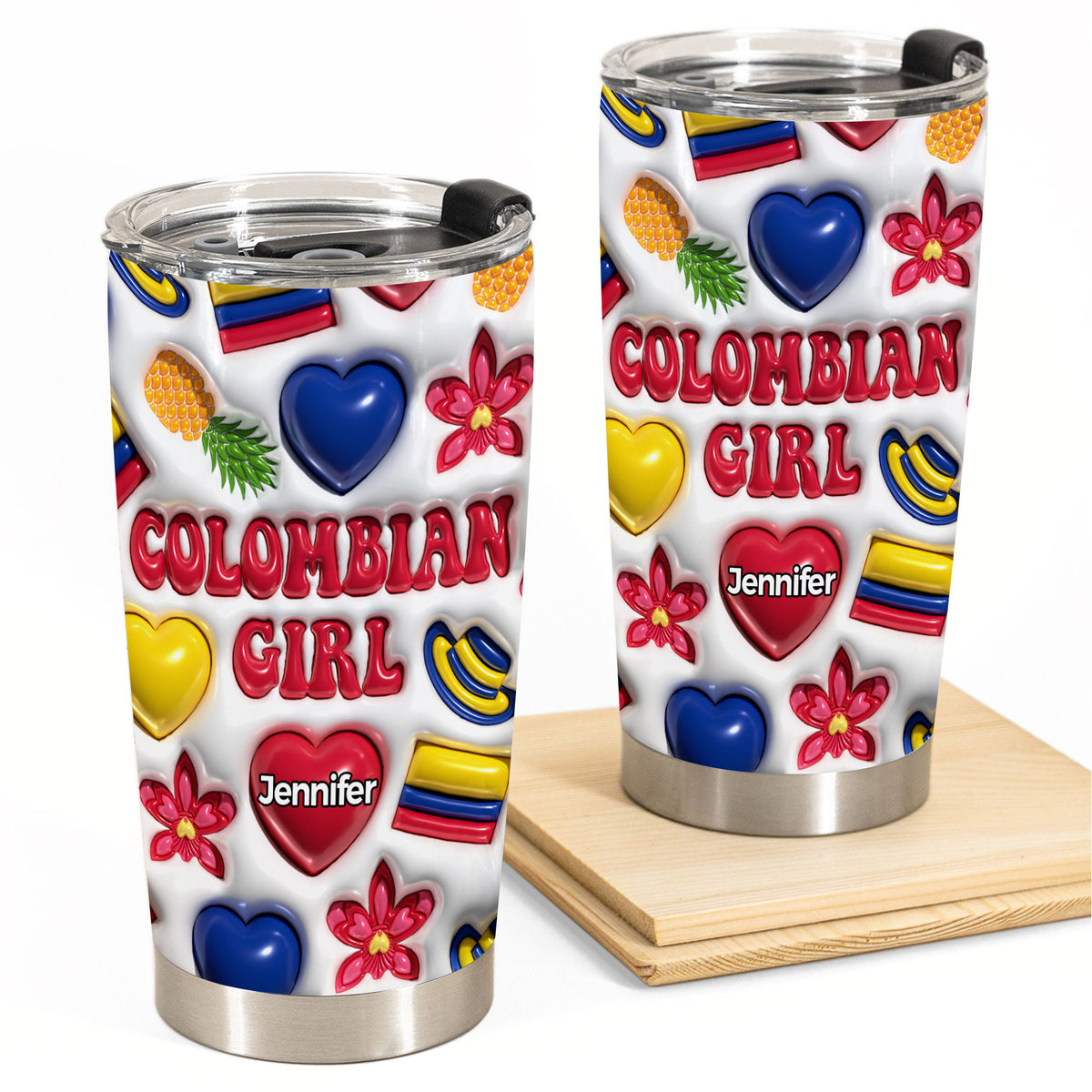 Colombian Girl Personalized Tumbler With Your Name