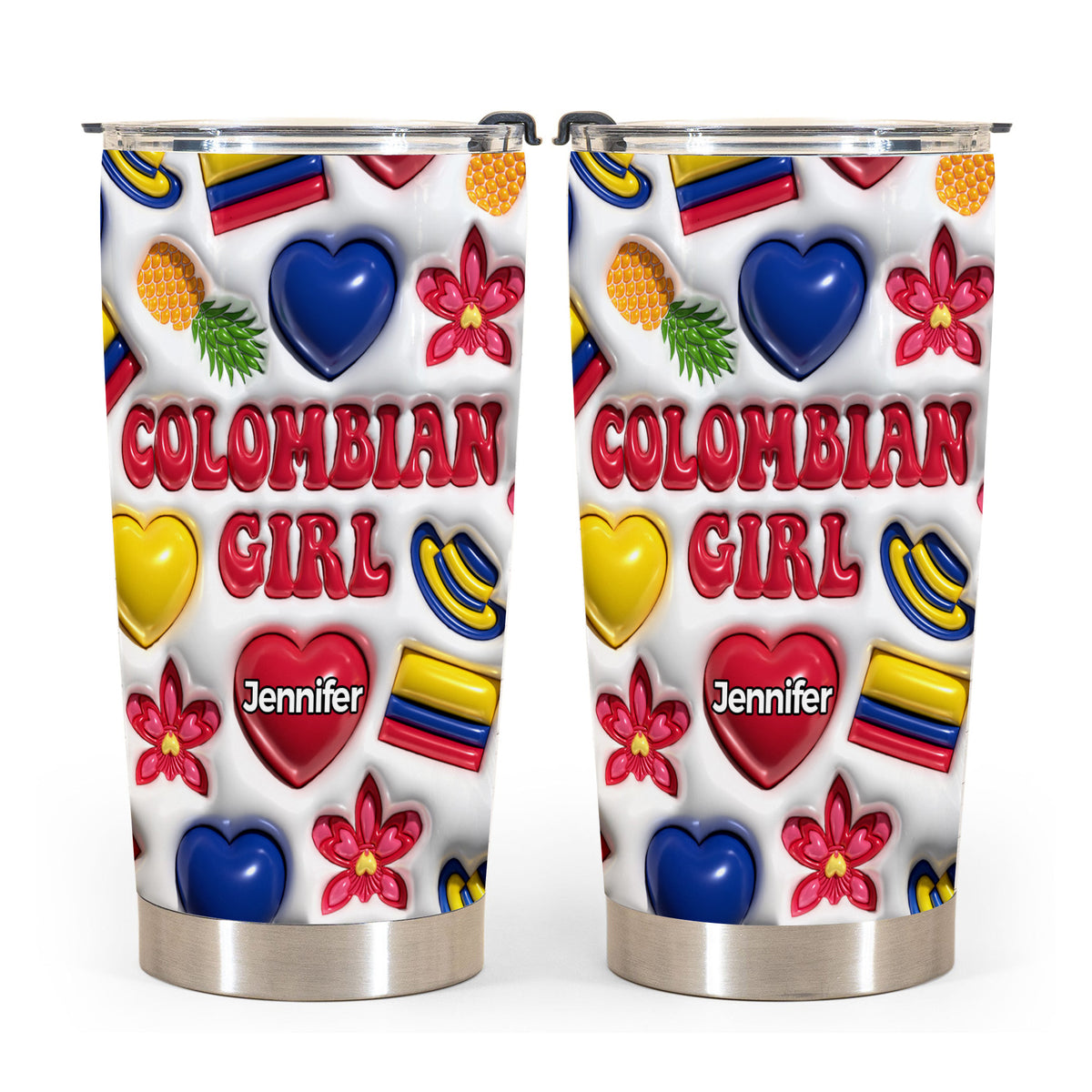 Colombian Girl Personalized Tumbler With Your Name