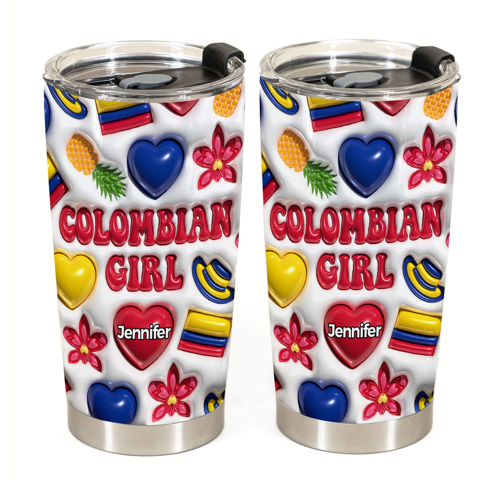 Colombian Girl Personalized Tumbler With Your Name