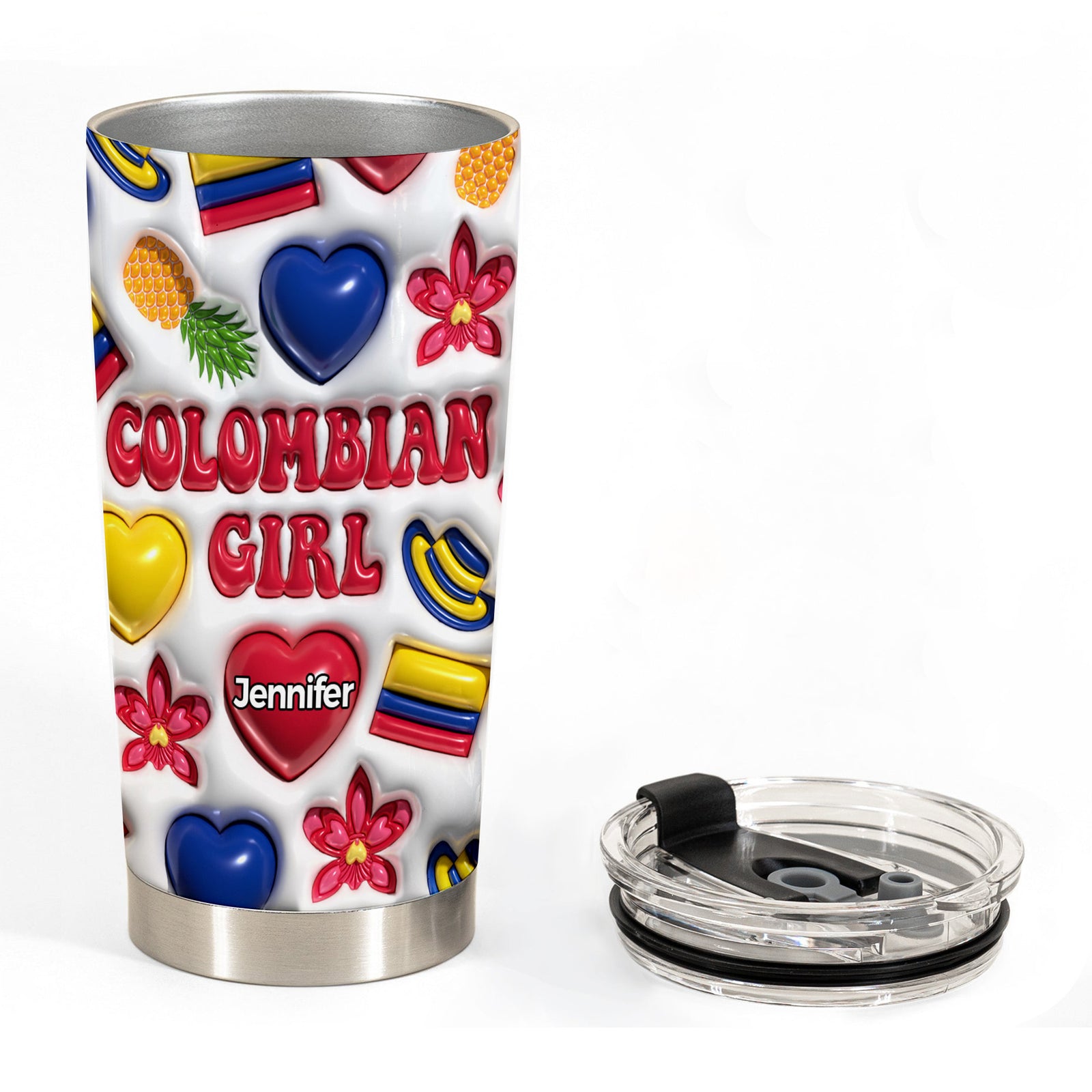 Colombian Girl Personalized Tumbler With Your Name
