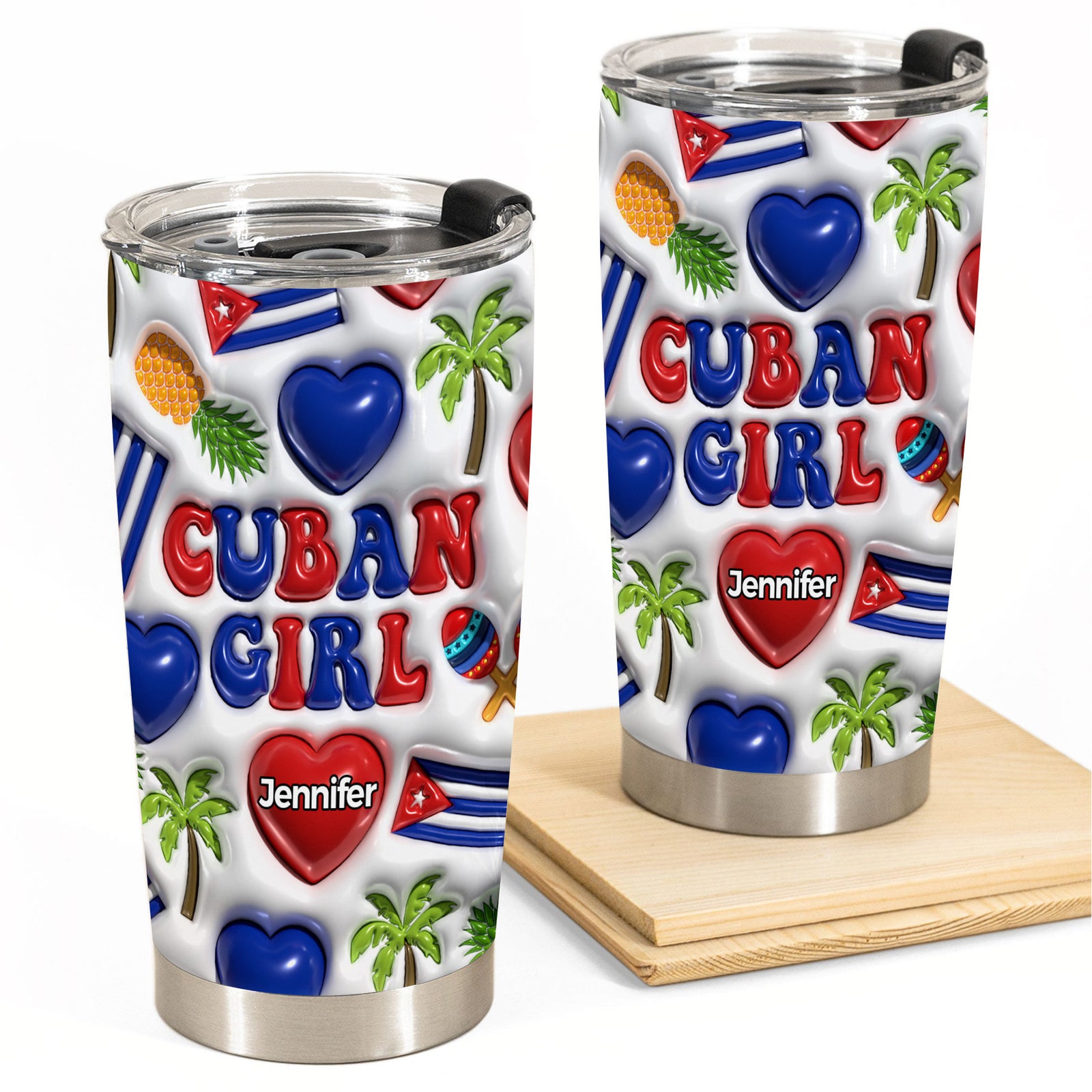 Cuban Girl Personalized Tumbler With Your Name