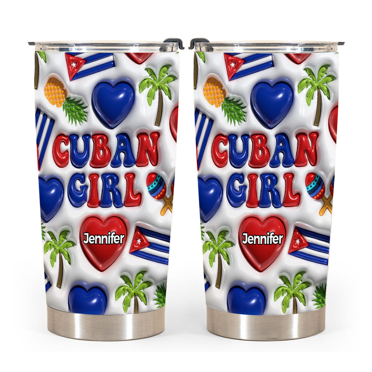 Cuban Girl Personalized Tumbler With Your Name
