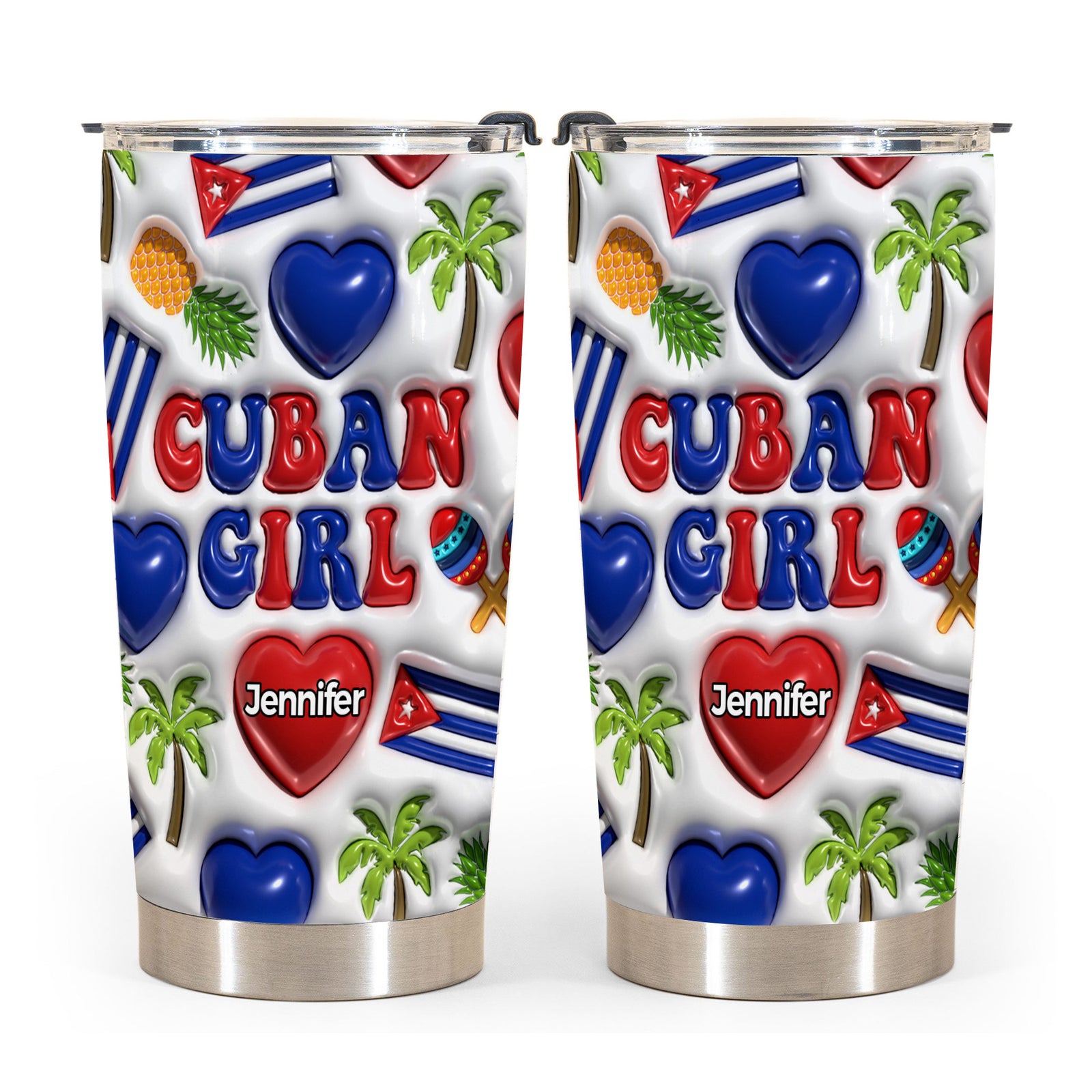 Cuban Girl Personalized Tumbler With Your Name