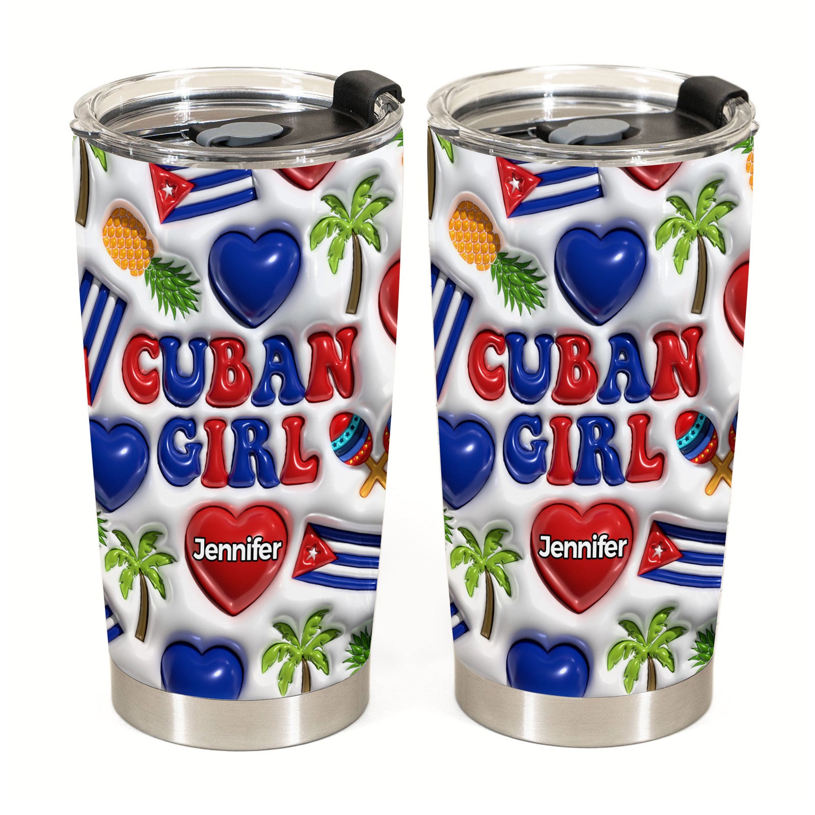 Cuban Girl Personalized Tumbler With Your Name