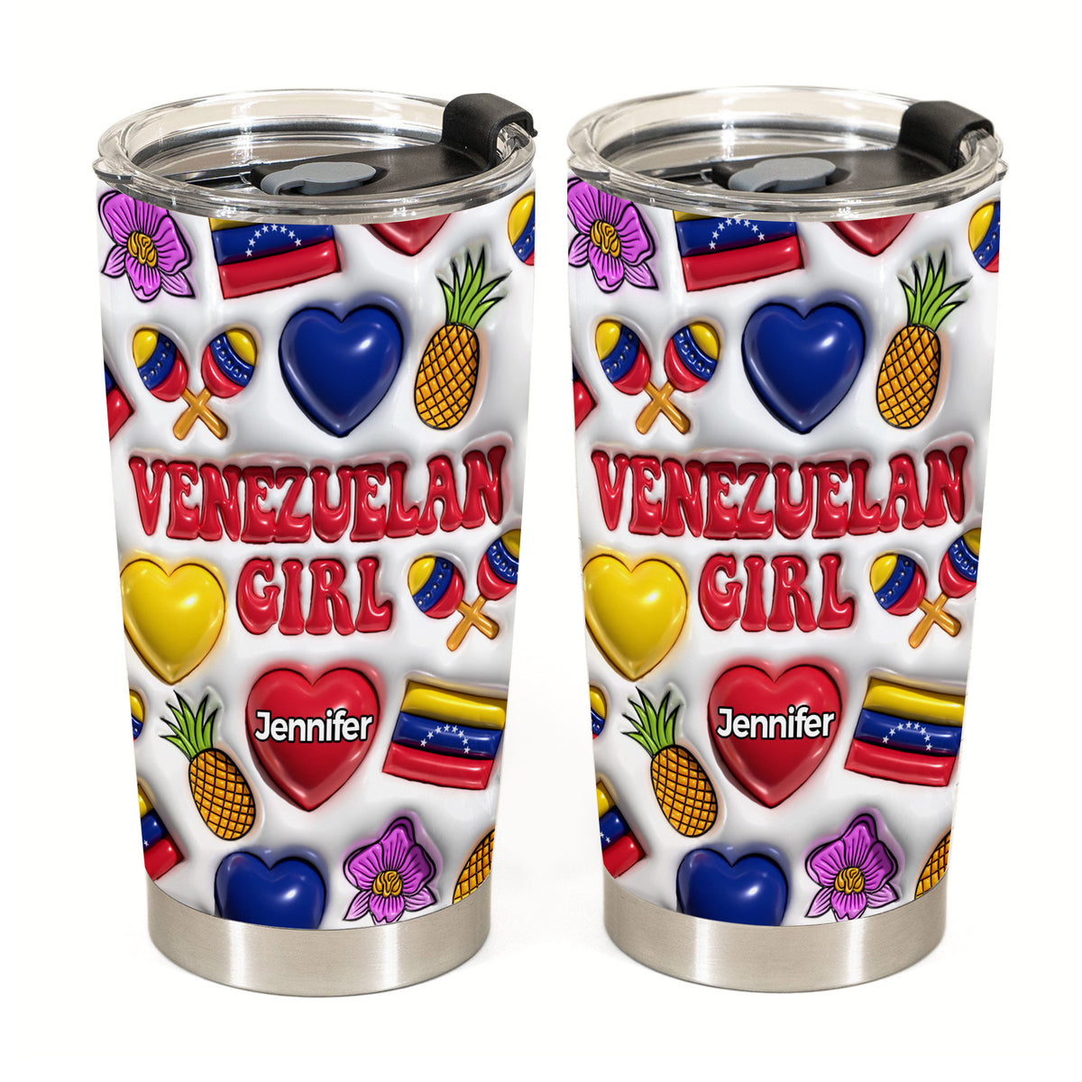 Venezuelan Girl Personalized Tumbler With Your Name