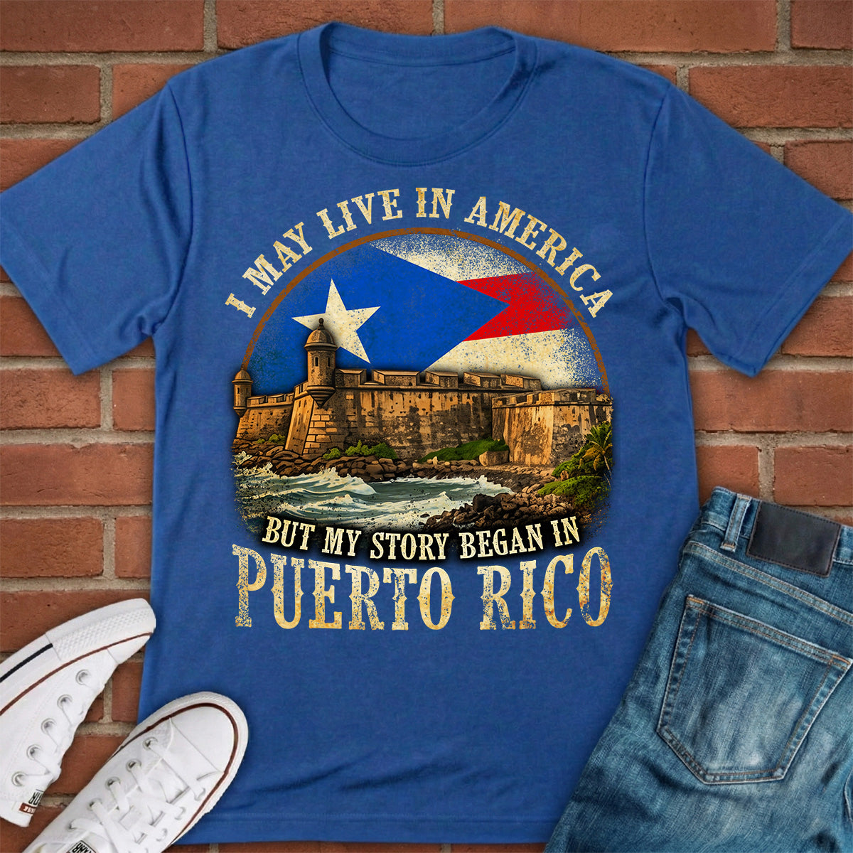 My Story Began In Puerto Rico A Half Flag T-shirt