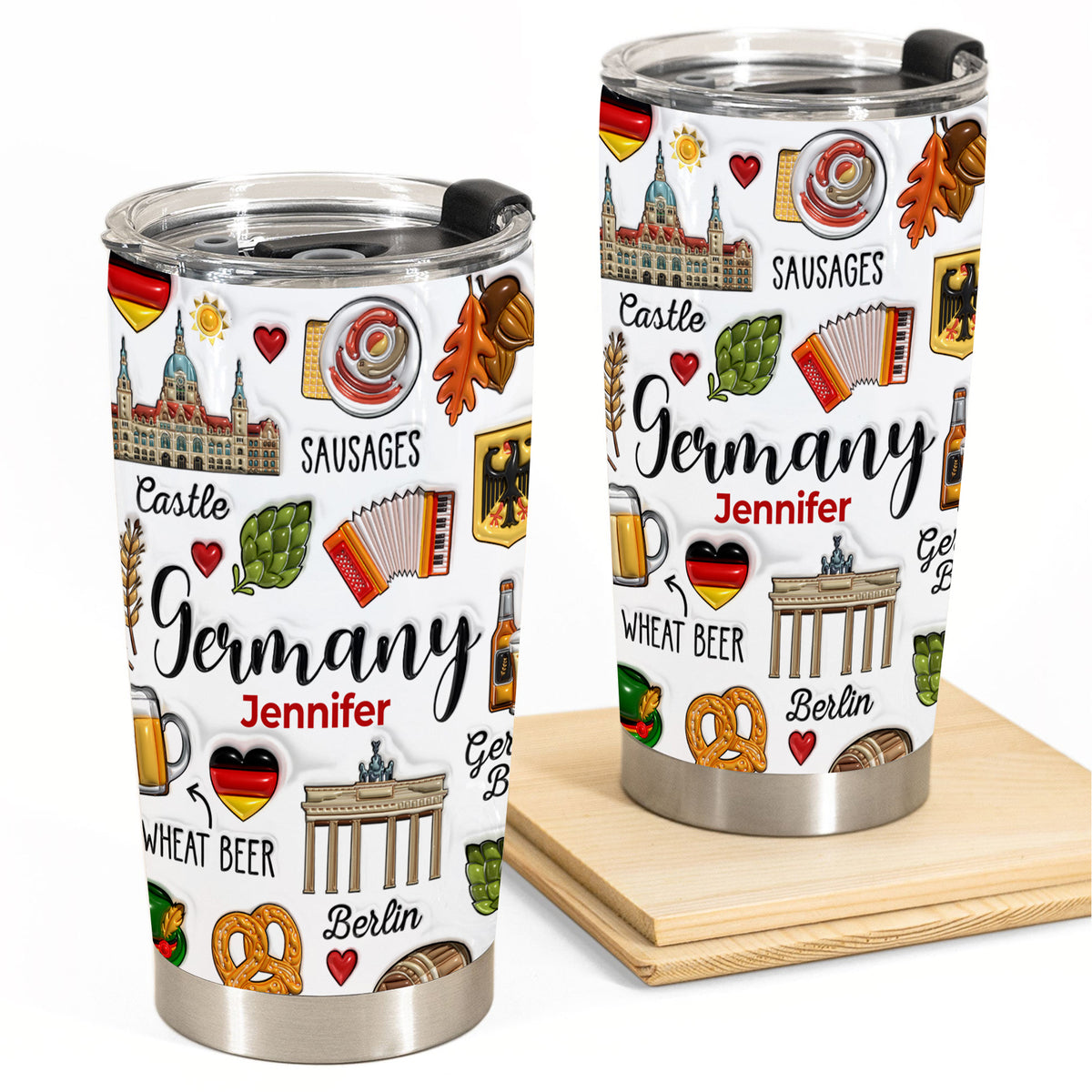 Custom Germany German Tumbler Cup With Symbols