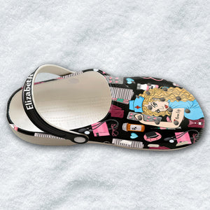 Personalized Nurse Clog Shoes, She Works Willingly With Her Hands