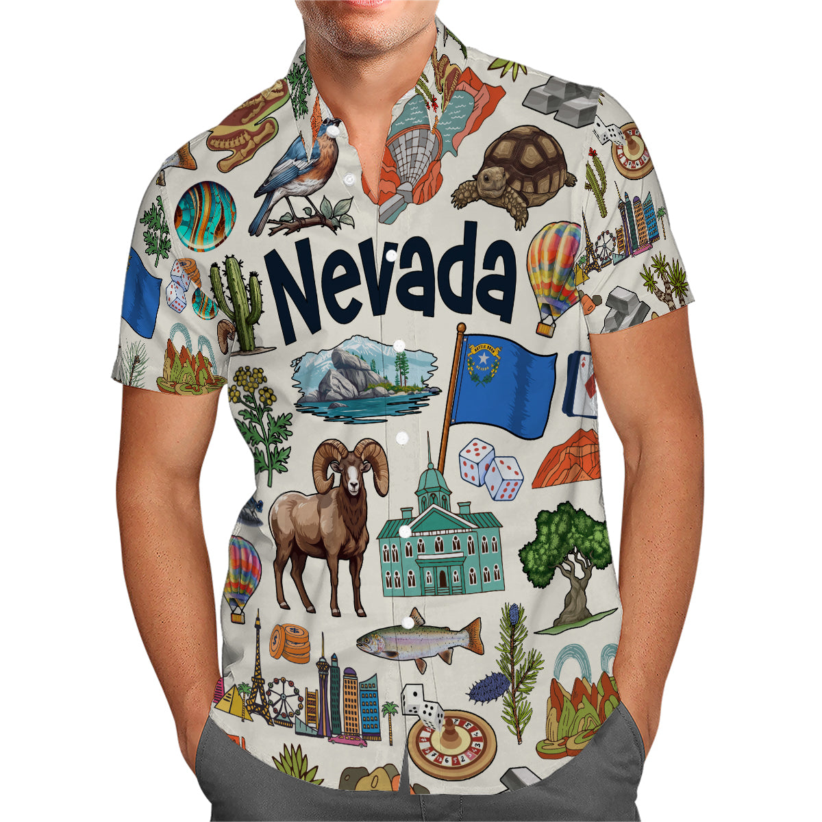 Nevada Hawaiian Shirt For Vacation And Travel Lovers