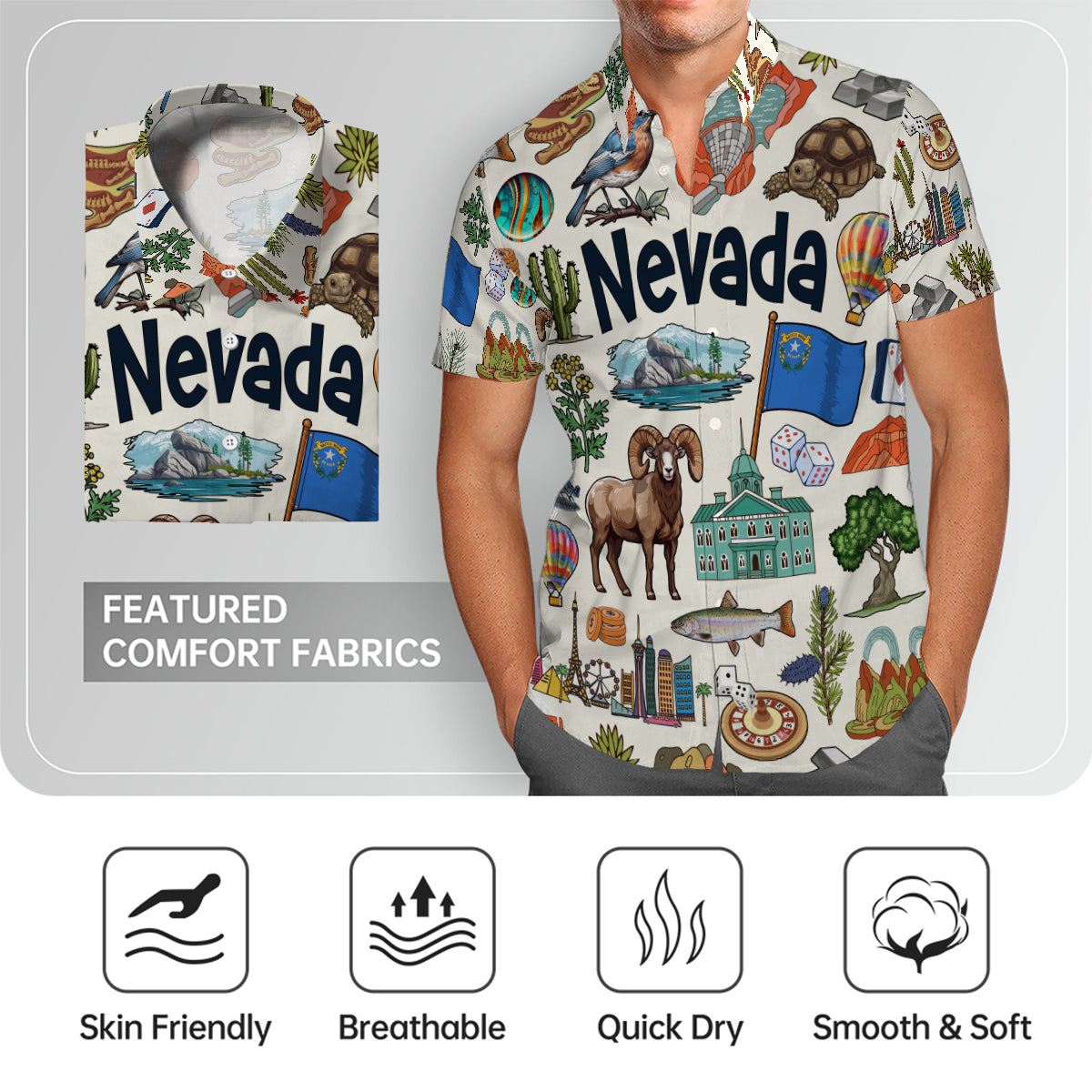Nevada Hawaiian Shirt For Vacation And Travel Lovers