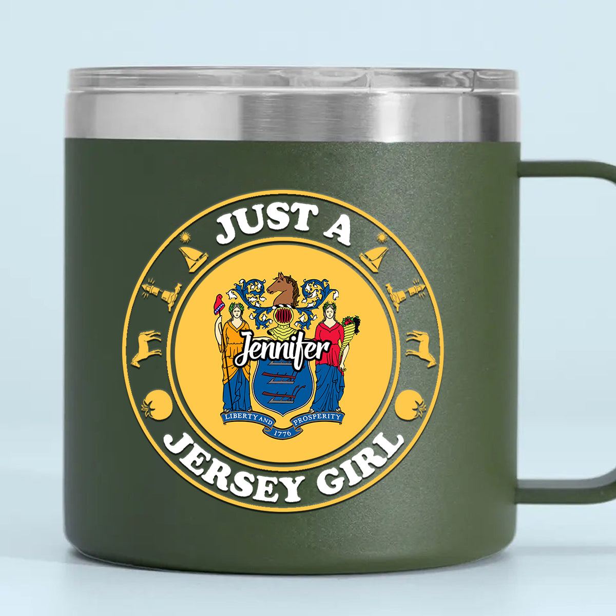 Custom Just A Jersey Girl Tumbler 14oz With Your Name