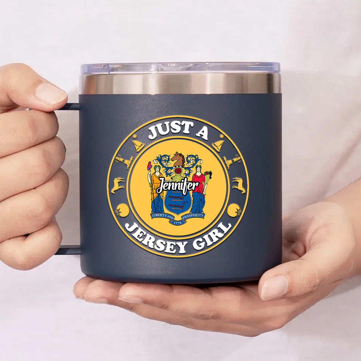 Custom Just A Jersey Girl Tumbler 14oz With Your Name