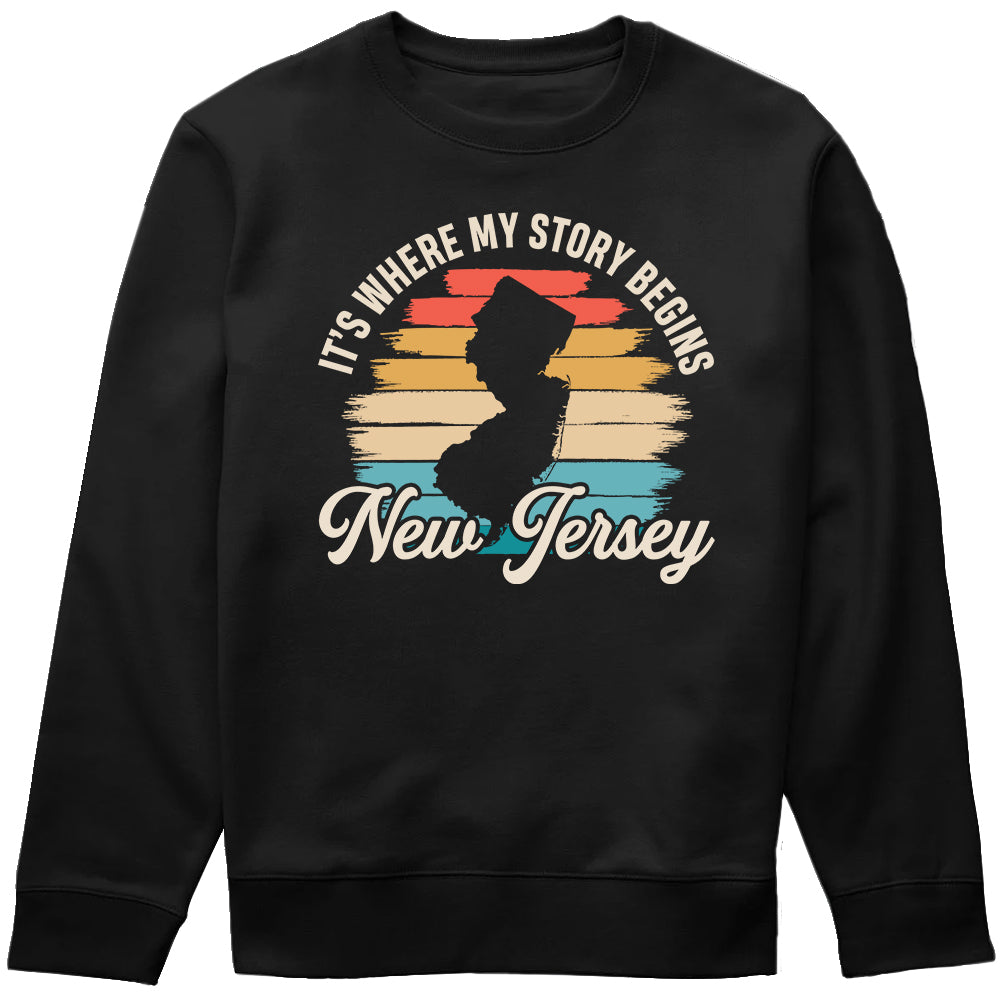 New Jersey It's Where My Story Begins T-shirt Vintage Retro