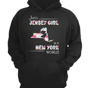 Just A Jersey Girl In A New York World Flower T-shirt