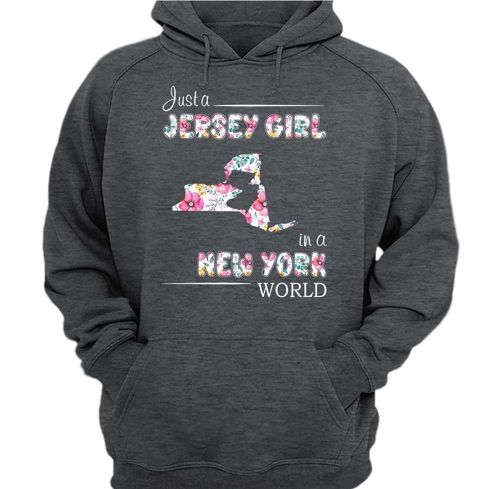 Just A Jersey Girl In A New York World Flower T-shirt