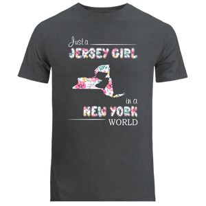 Just A Jersey Girl In A New York World Flower T-shirt