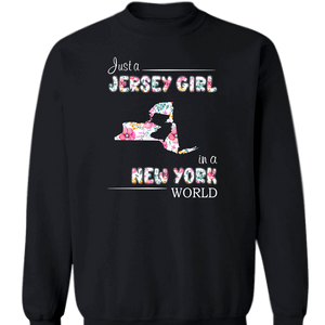 Just A Jersey Girl In A New York World Flower T-shirt