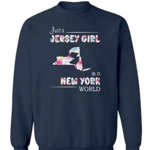 Just A Jersey Girl In A New York World Flower T-shirt