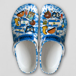Nicaragua Personalized Clogs Shoes With Symbols Tie Dye