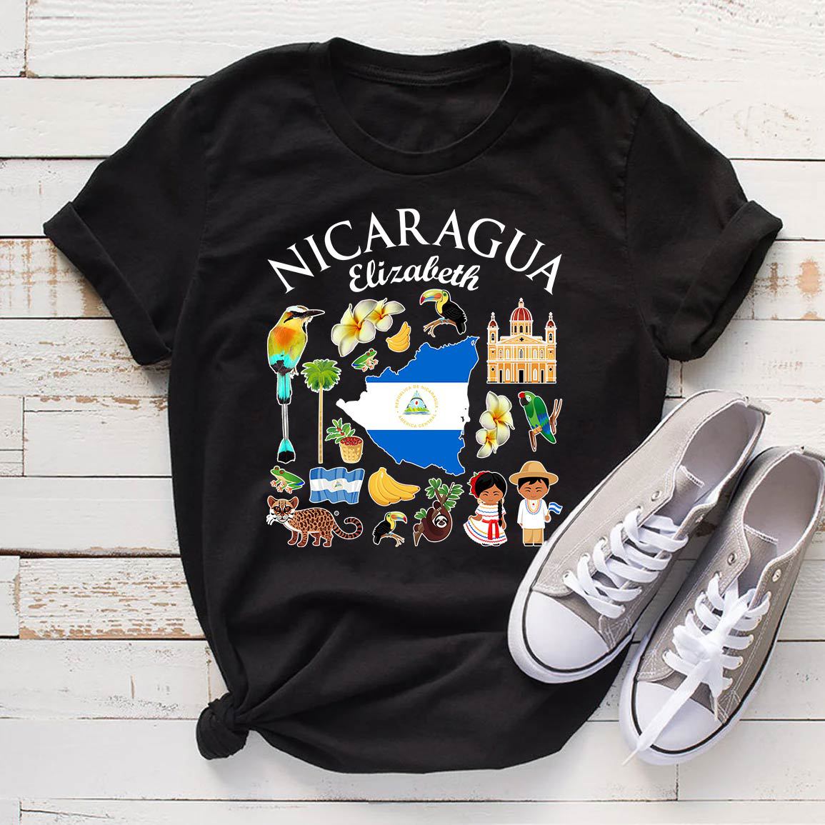 Customized Nicaragua T-shirt With Symbols And Name