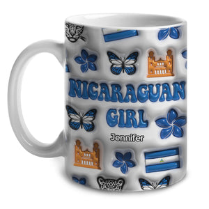 Nicaraguan Girl Coffee Mug Cup With Custom Your Name
