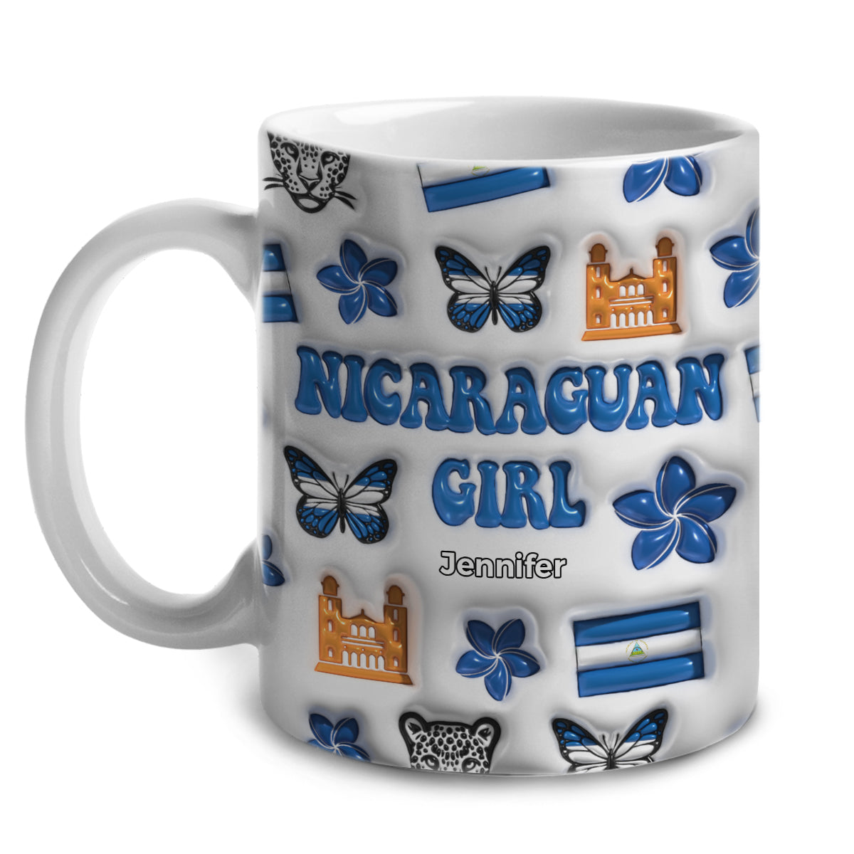 Nicaraguan Girl Coffee Mug Cup With Custom Your Name