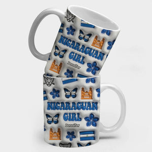 Nicaraguan Girl Coffee Mug Cup With Custom Your Name