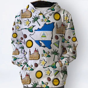 Nicaragua All Over Print Hoodie With Nicaraguan Flag And Symbols