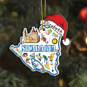 Nicaraqua Shape Map Christmas Acrylic Ornament Success