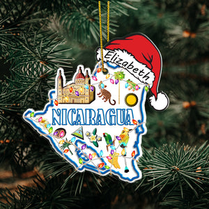 Nicaraqua Shape Map Christmas Acrylic Ornament Success