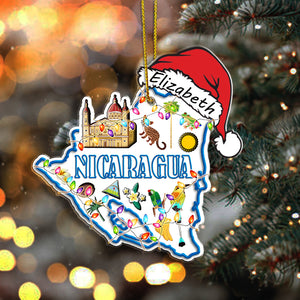 Nicaraqua Shape Map Christmas Acrylic Ornament Success