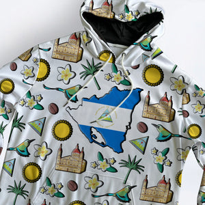 Nicaragua All Over Print Hoodie With Nicaraguan Flag And Symbols